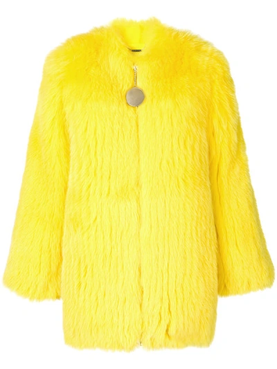 Givenchy Fox Fur Collarless Jacket - Yellow