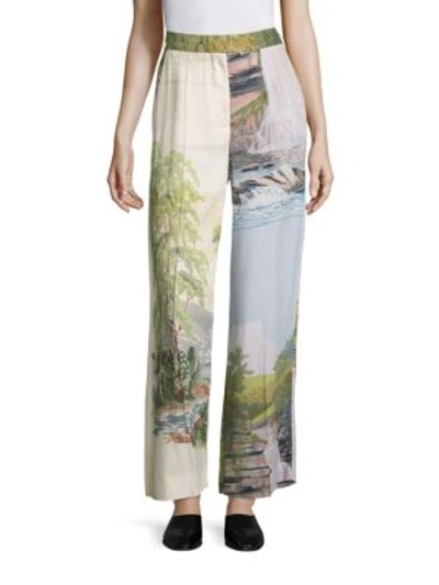 Shop Stella Mccartney Landscape Trousers In Cream