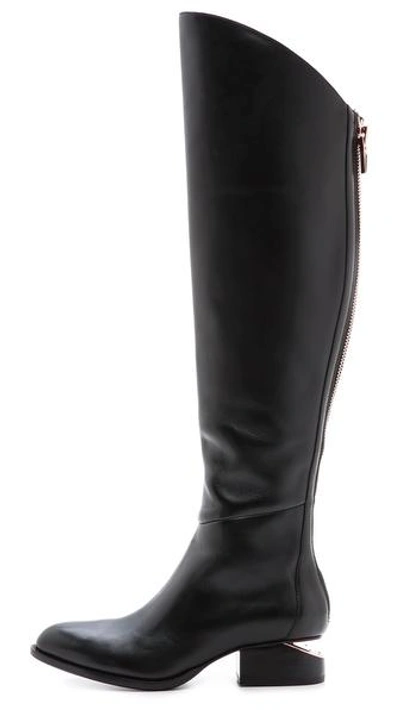 Shop Alexander Wang Sigrid Tall Boots With Rose Gold Hardware In Black