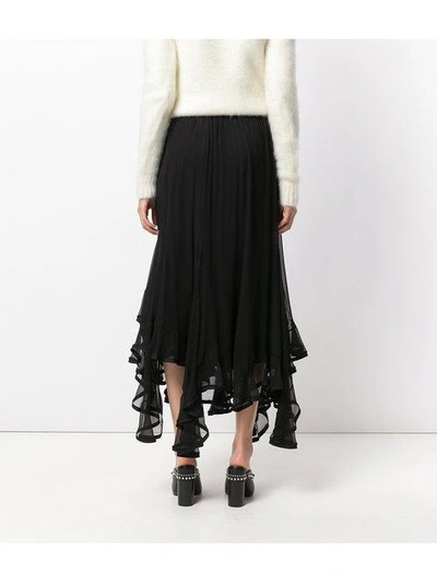 Shop Chloé Ruffled Handkercheif Hem Skirt - Black