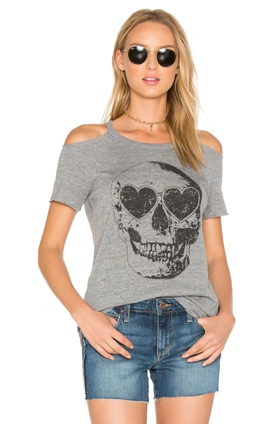 Shop Chaser Heart Eyes Skull Tee In Streaky Grey