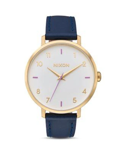 Shop Nixon Arrow Watch, 38mm In White/navy