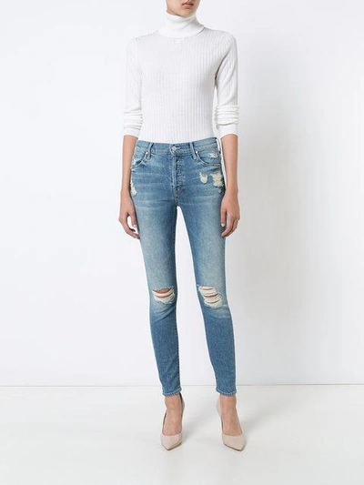 Shop Mother Ripped Trim Skinny Jeans