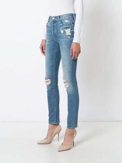Shop Mother Ripped Trim Skinny Jeans