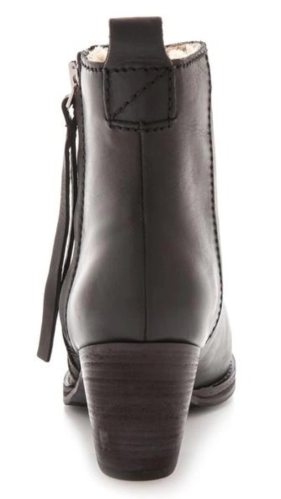 Shop Acne Studios Pistol Ankle Boots With Shearling Lining In Black
