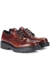 PRADA LEATHER LACE-UP BROGUES,P00274674