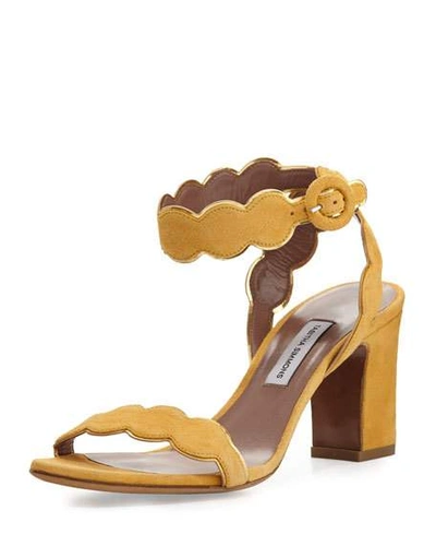 Tabitha Simmons Cloud Suede Ankle-wrap 75mm Sandal, Sunflower/gold