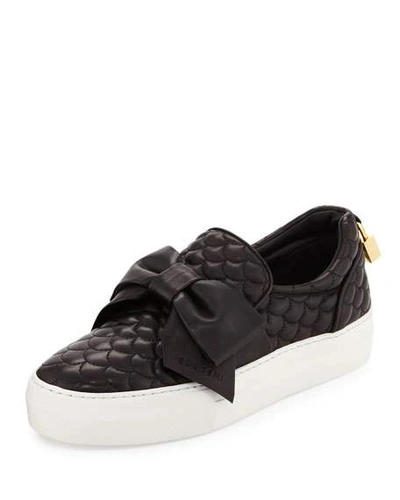 Buscemi Women's 40mm Quilted Bow Skate Sneaker, Black