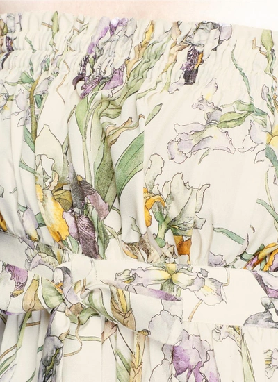 Shop Alexander Mcqueen 'wild Iris' Print Silk Crepe De Chine Tube Top