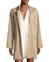 HALSTON HERITAGE LONG SLIM SINGLE-BREASTED JACKET, CAMEL,PROD198670117