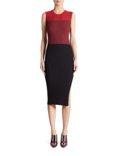 Shop Altuzarra Mariana Knit Colorblock Dress In Port Multi