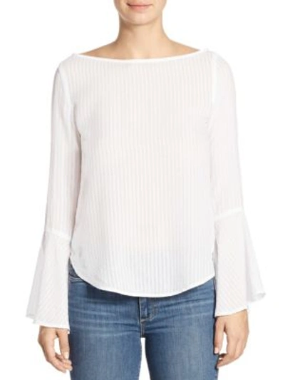 Bella Dahl Striped Bell Sleeve Top In White