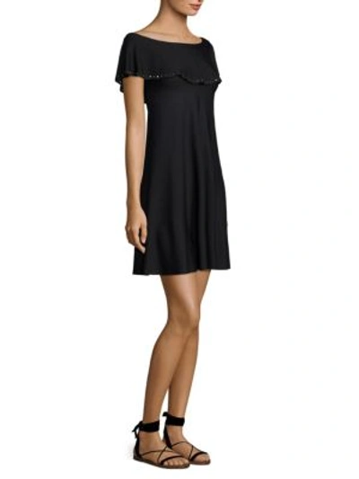 Valentino Off-the-shoulder Knitted Bardot Dress In Nero