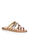 JOIE PAXON TONAL METALLIC CRISSCROSS SLIDE SANDALS,SMT-2599