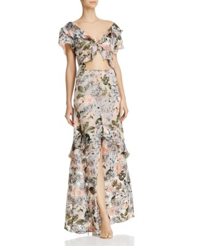 Shop For Love & Lemons Luciana Maxi Dress In Ivory Floral