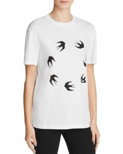 Mcq By Alexander Mcqueen Mcq Alexander Mcqueen White Circle Swallow T-shirt In Optic White