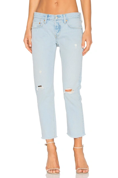 Shop Levi's 501 Cropped Taper In Bowie Blue