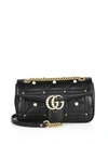 GUCCI Small GG Marmont Studded Matelassé Leather Chain Shoulder Bag