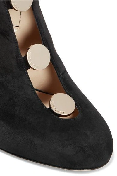 Shop Jimmy Choo Loretta 100 Button-detailed Suede Ankle Boots
