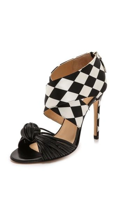 Shop Bionda Castana Gabriella Knot Sandals In Harlequin/black