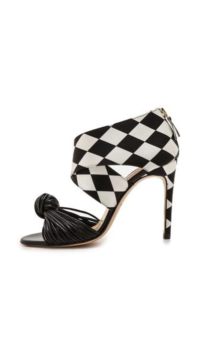 Shop Bionda Castana Gabriella Knot Sandals In Harlequin/black