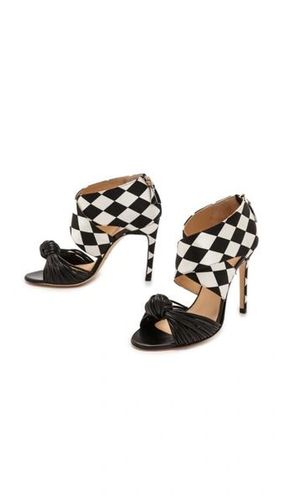 Shop Bionda Castana Gabriella Knot Sandals In Harlequin/black