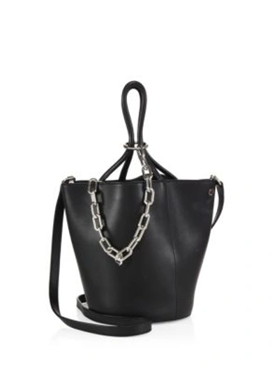 Shop Alexander Wang Roxy Large Leather Bucket Bag In Black