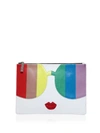 ALICE AND OLIVIA Rainbow Printed Leather Clutch