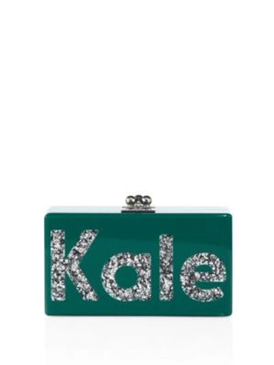 Edie Parker Jean Kale Acrylic Clutch Bag, Multi In Emerald