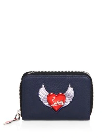 Christian Louboutin Panettone Leather Coin Purse In Blue-multi