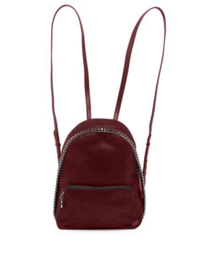 Stella Mccartney The Falabella Go Faux Leather-trimmed Shell Backpack In Ruby