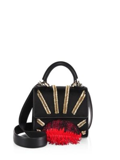 Shop Les Petits Joueurs Leather Crossbody Bag In Black-red
