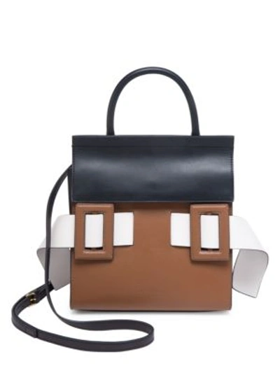 Marni Flap Buckle Handbag In Brown-multi