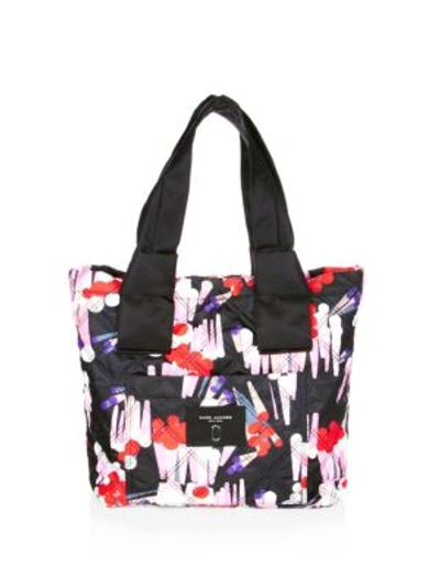 Shop Marc Jacobs Geo Spot-print Knot Small Tote In Black Multi