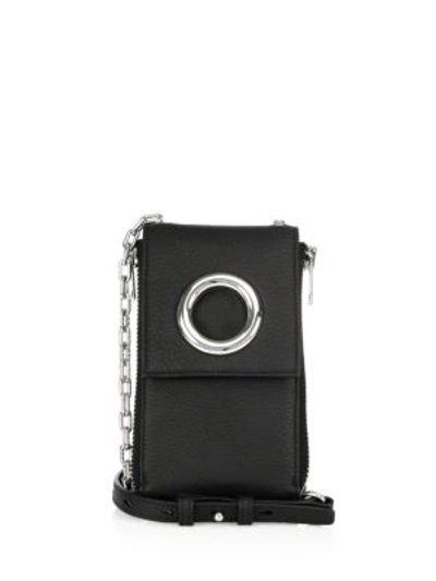 Alexander Wang Riot Leather Phone Crossbody Case In Black
