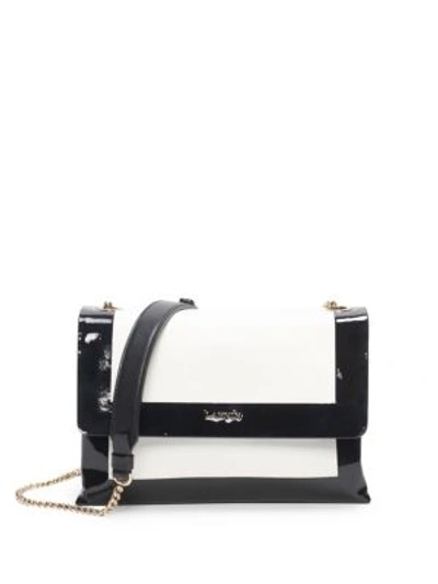Shop Lanvin Mini Leather Crossbody Bag In Optic White