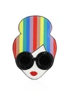 ALICE AND OLIVIA Rainbow-Print Leather Stace Face Card Case