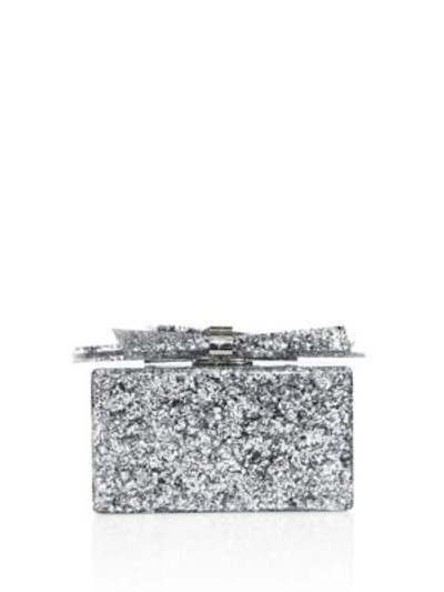 Shop Edie Parker Wolf Box Clutch In Silver