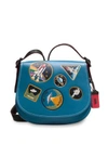 COACH Space Patches Leather Saddle Bag