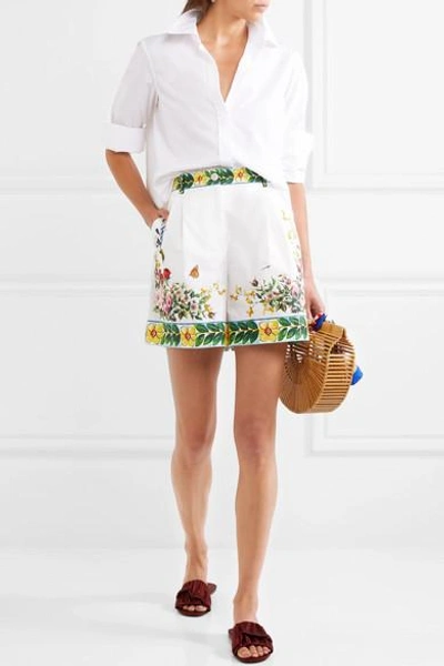 Shop Dolce & Gabbana Printed Cotton-poplin Bermuda Shorts