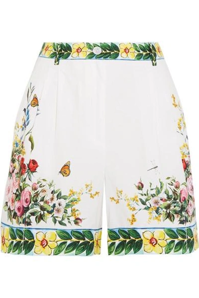 Shop Dolce & Gabbana Printed Cotton-poplin Bermuda Shorts