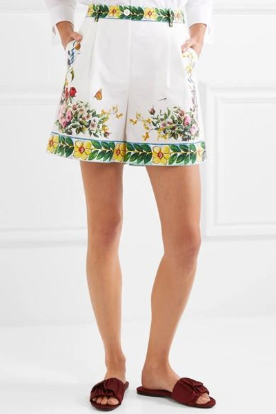 Shop Dolce & Gabbana Printed Cotton-poplin Bermuda Shorts