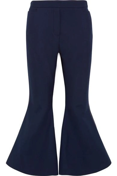 Shop Ellery Cantina Crepe Flared Pants In Navy