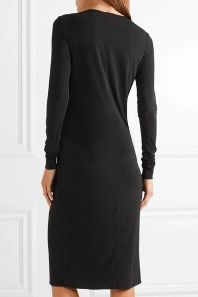 Shop By Malene Birger Willos Wrap-effect Stretch-crepe Dress In Black
