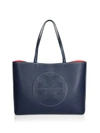 TORY BURCH Perforated Logo Leather Tote