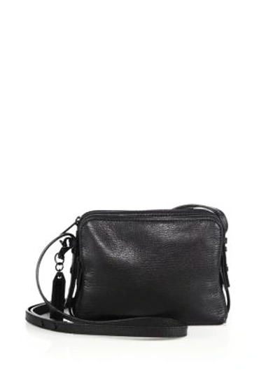 Loeffler Randall Small Triple-zip Leather Crossbody Bag In Black
