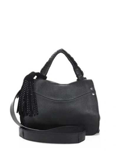 Shop Elizabeth And James Trapeze Pebbled Leather Small Crossbody Bag In Black