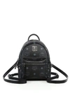 Mcm 'x-mini Stark Side Stud' Convertible Backpack - Black In Black