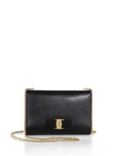 Shop Ferragamo Convertible Leather Shoulder Bag In Black