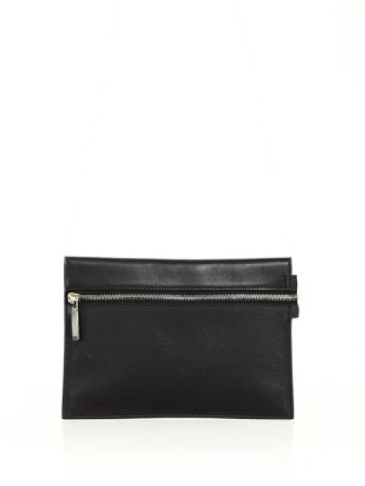 Victoria Beckham Small Leather Zip Clutch In Black